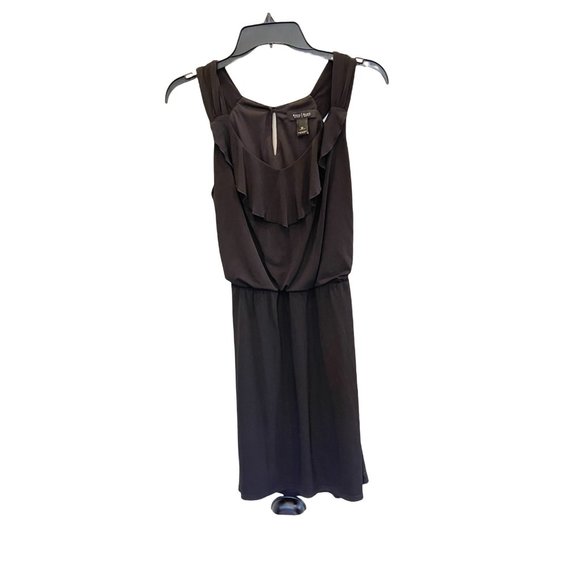 034 15 White House Black Market Cocktail Dress Sleeveless Midi black Size M - Picture 9 of 9